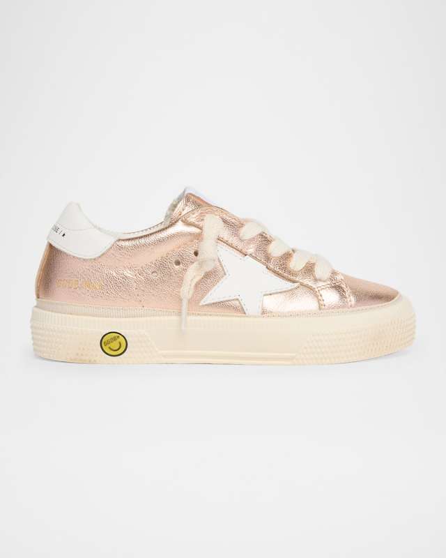 Girl's May Laminated Leather Low-Top Sneakers, Toddler/Kids